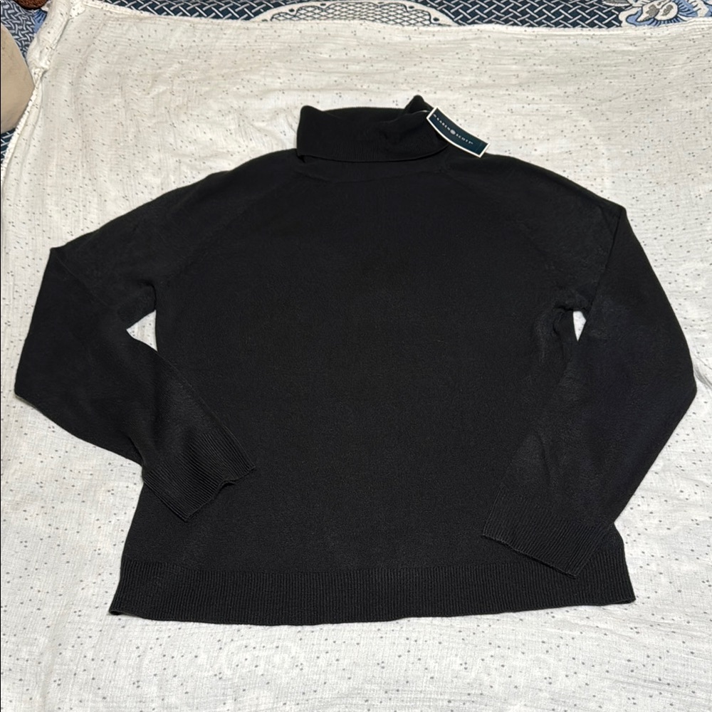 NWT Karen Scott black turtleneck sweater